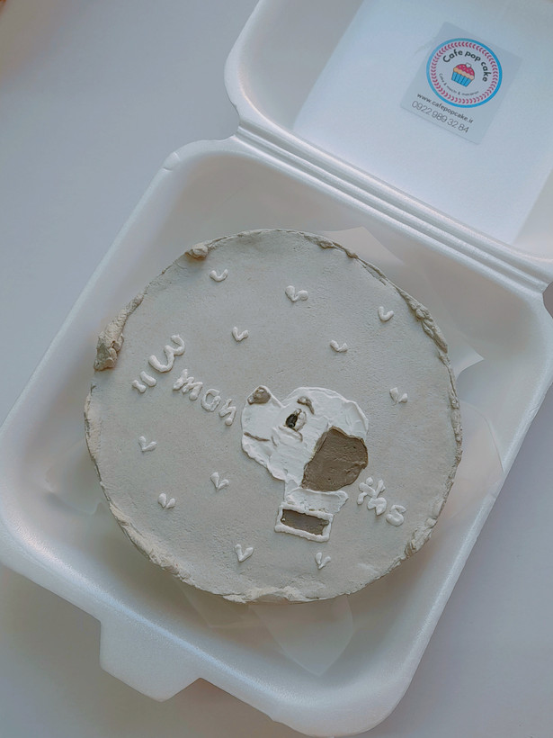 مینی کیک سه ماهگی نوزاد نقاشی با خامه