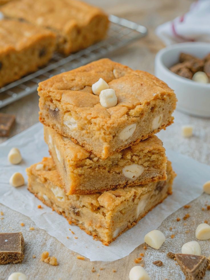 بلوندی کارامل با شکلات سفید(بافت فوووق نرررم و کره‌ای) 🤤(دو اسلایس)