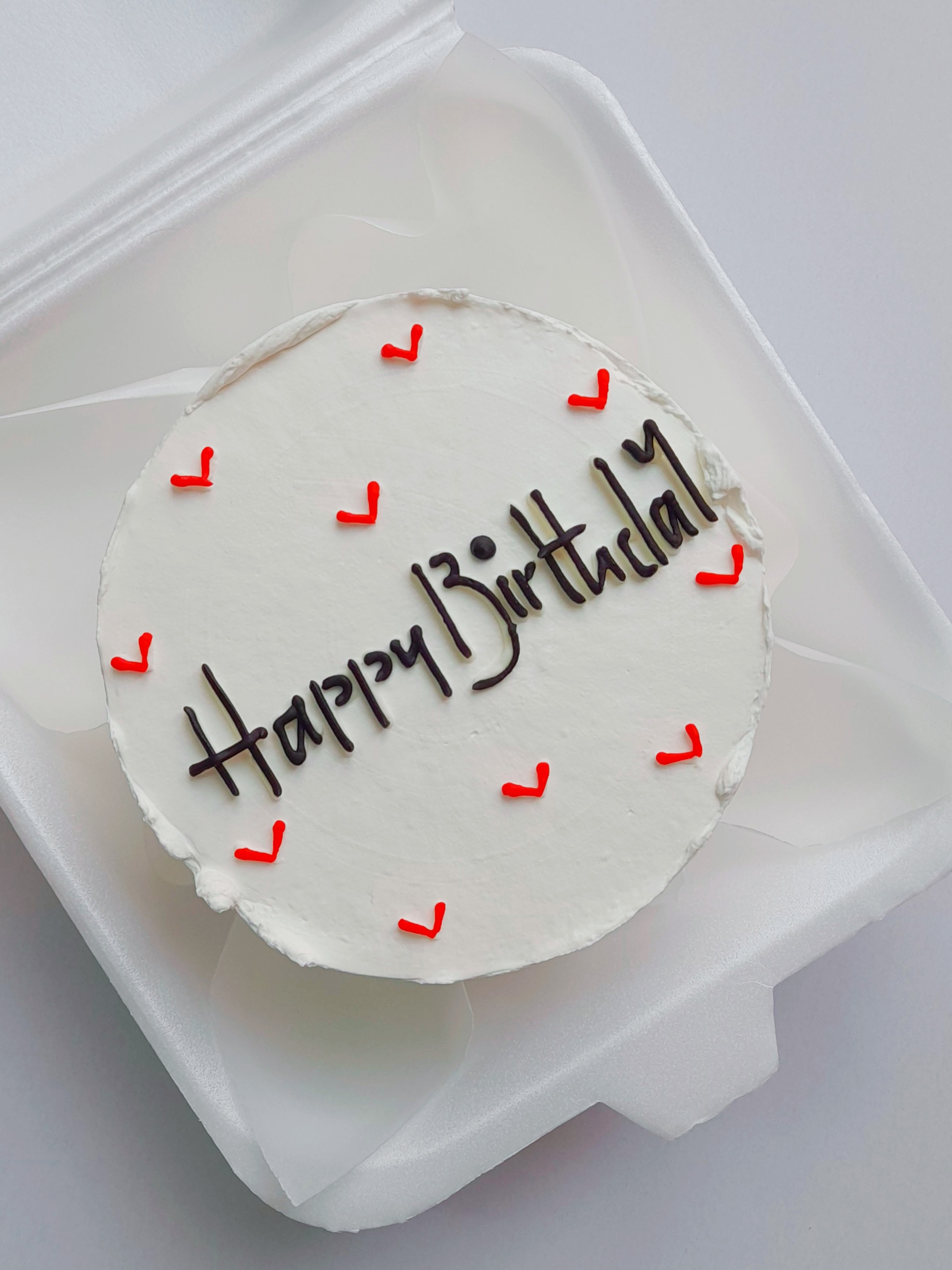 مینی کیک تولد - قلب قرمز